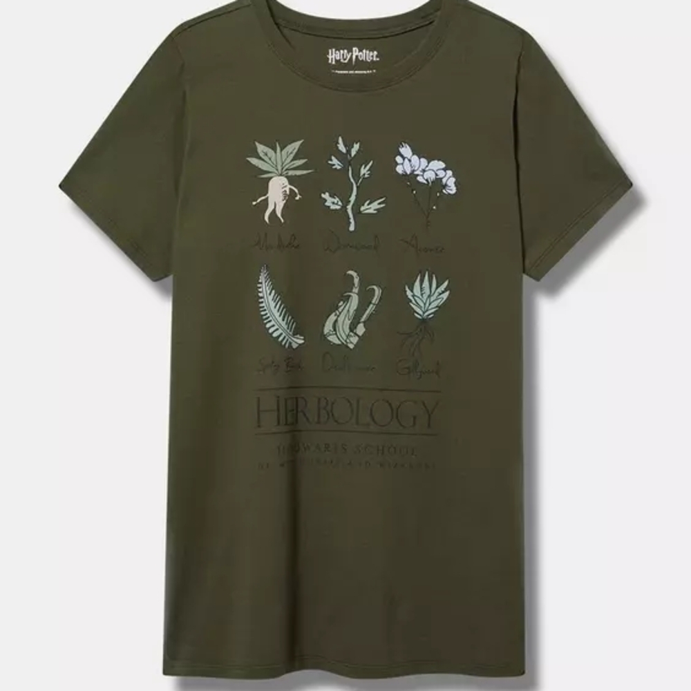 NWT Torrid Harry Potter Herbology Graphic T-Shirt - Green A1
